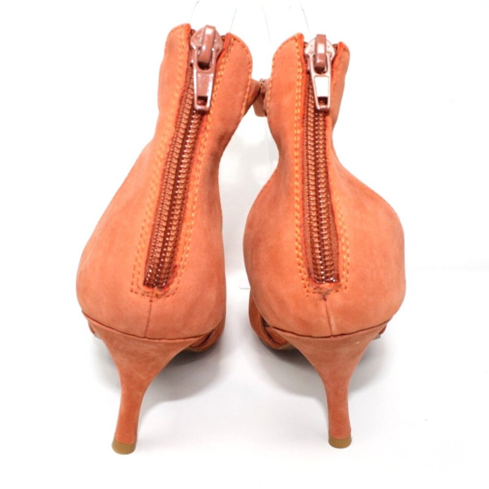 Jeffrey Campbell Womens Sz 9.5 Orange Rust Suede Pointed Toe Ankle Strap Heels - Picture 5 of 11